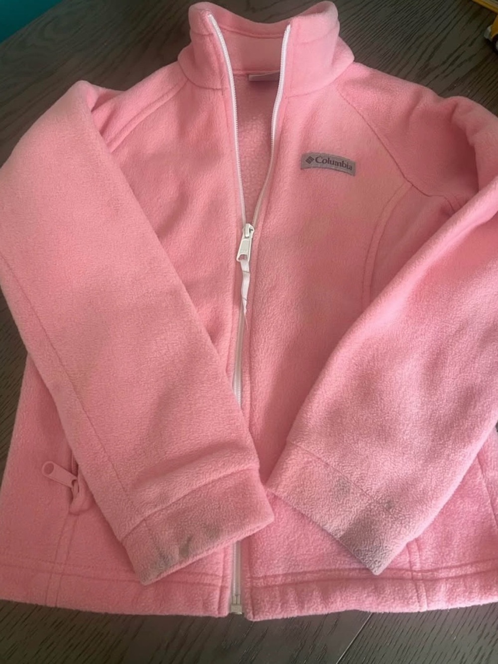 Columbia Pink Fleece Full-Zip Vest